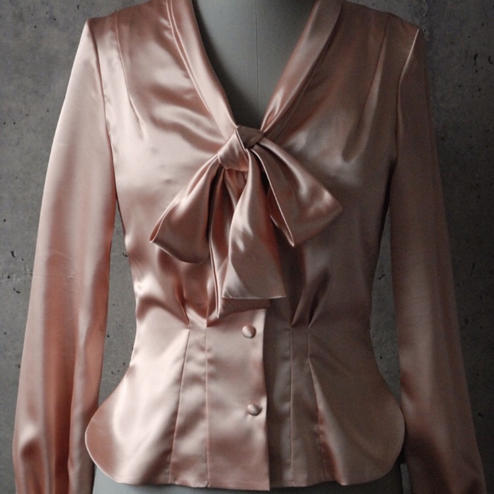 BARBIE PASTEL Silk PussyBow Blouse